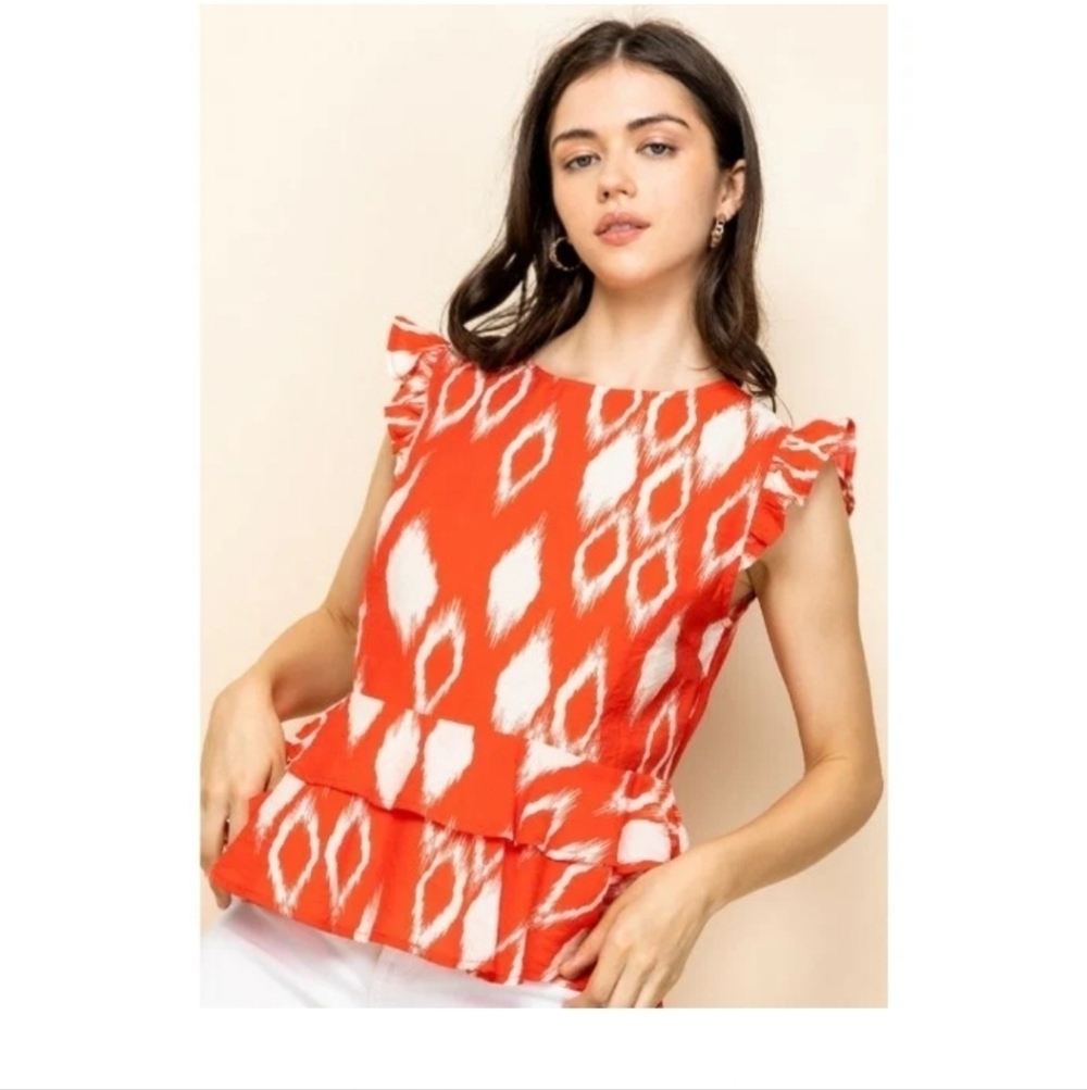 THML Paige Ruffle PrintedTop XSmall
